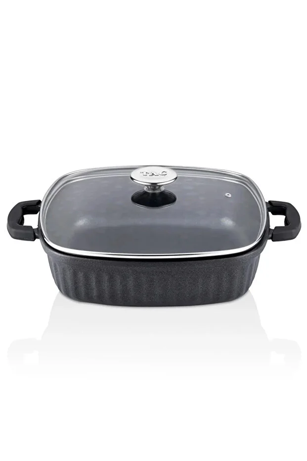 Valeriya Döküm Cam Kapak 18 Parça Çeyiz Seti Siyah